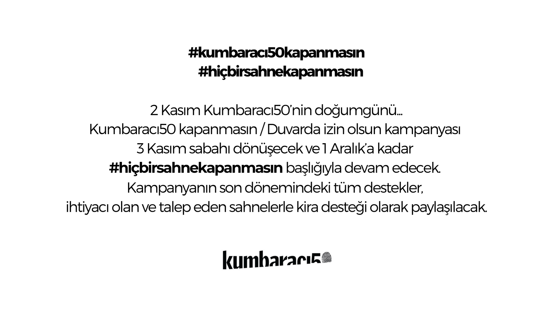 KUMBARACI50 KAPANMASIN / HİÇBİR SAHNE KAPANMASIN isimli proje profil fotoğrafı